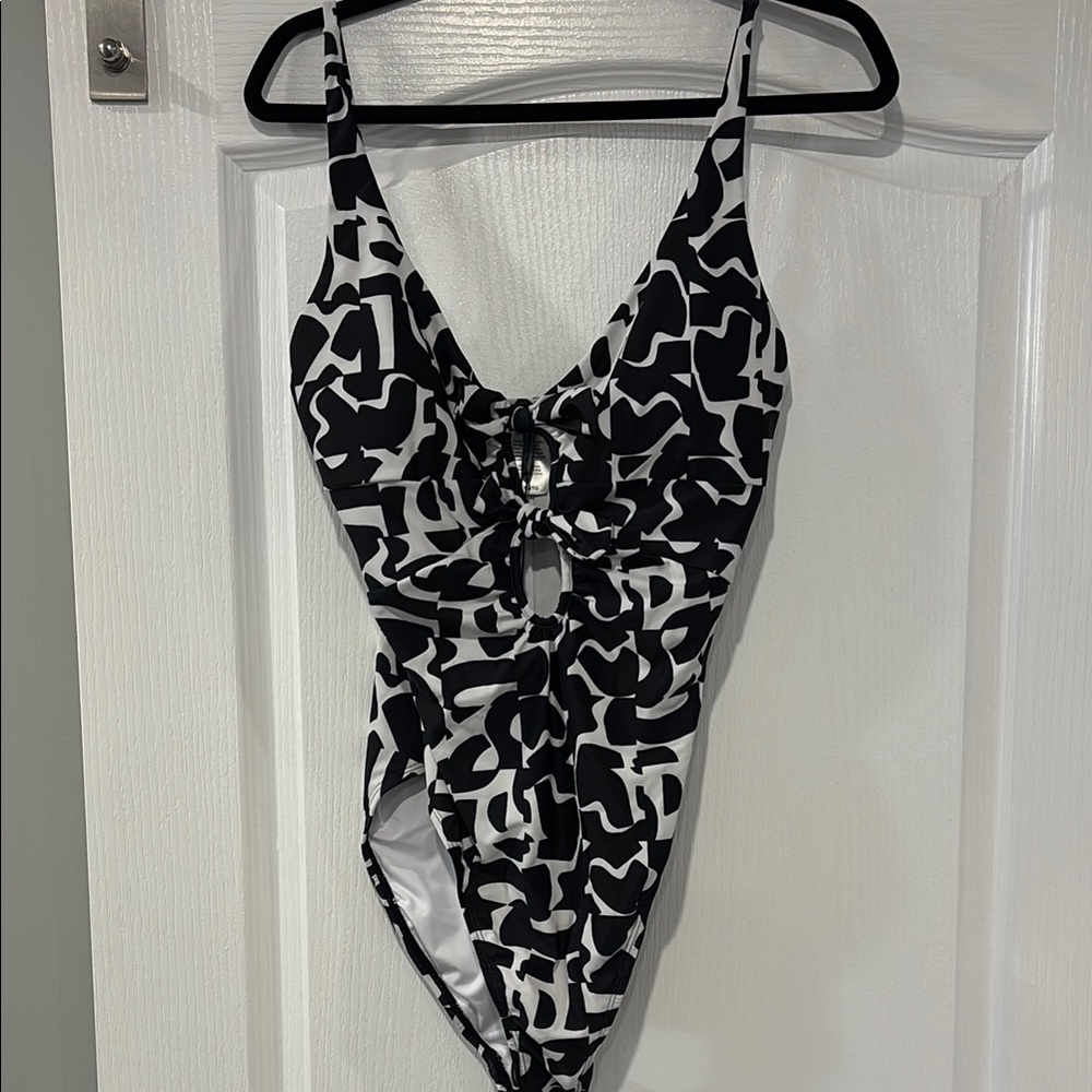 Black and White One-Piece Swimsuit